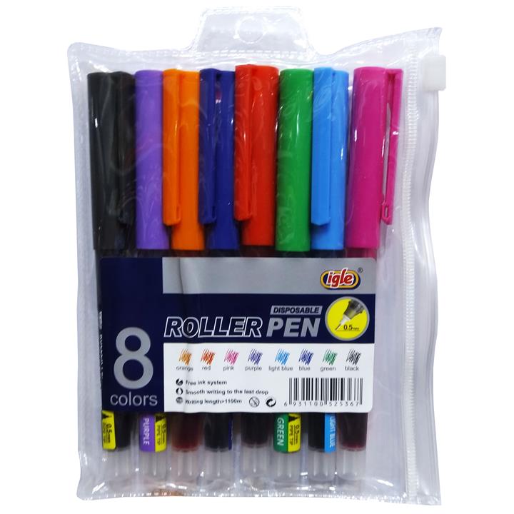 روان نویس ایگل مدل ROLLER PEN بسته 8 عددی